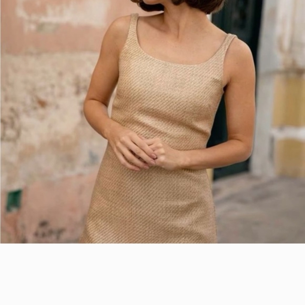 ANTONIO MELANI Manana  Beige Gold  Mini Dress sz 6